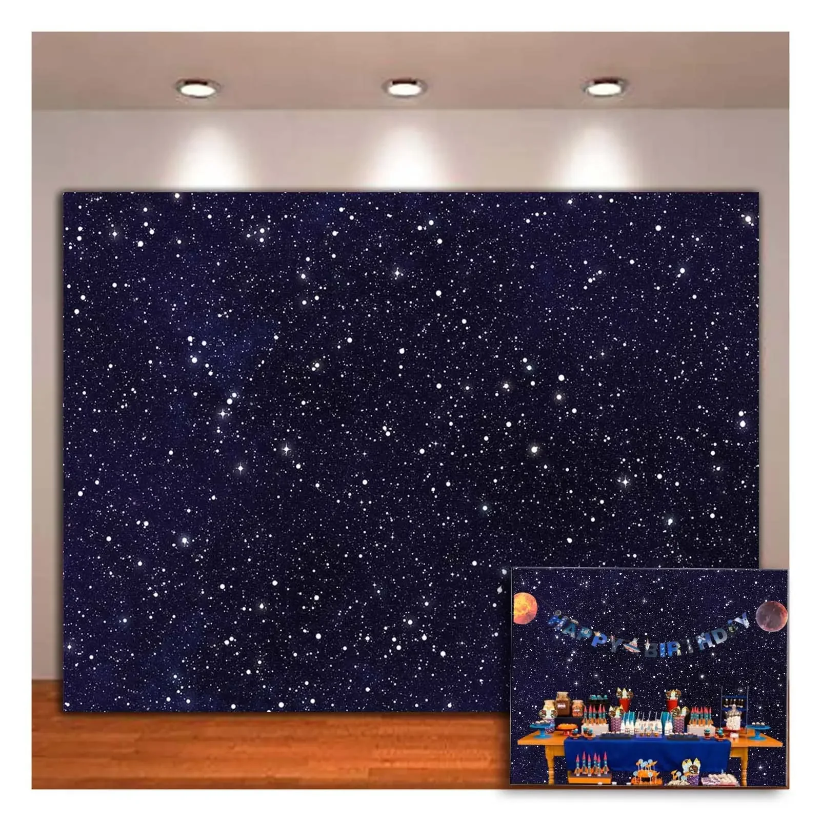 

Night Sky Star Background Cosmic Space Theme Starry Sky Photography Galaxy Baby Children Birthday Party Banner Photo Studio