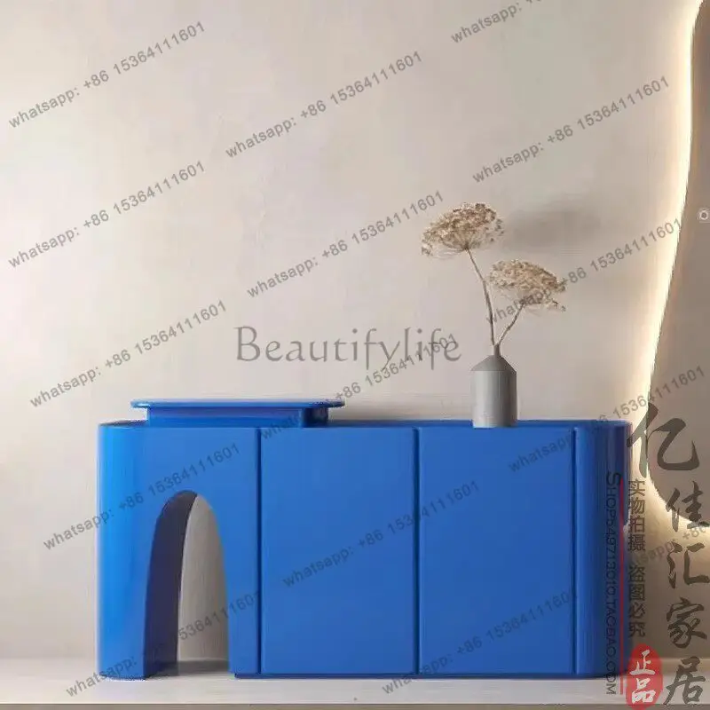 Custom dining side locker painted blue creative thickened elephant trunk foot creative entrance corridor cabinet