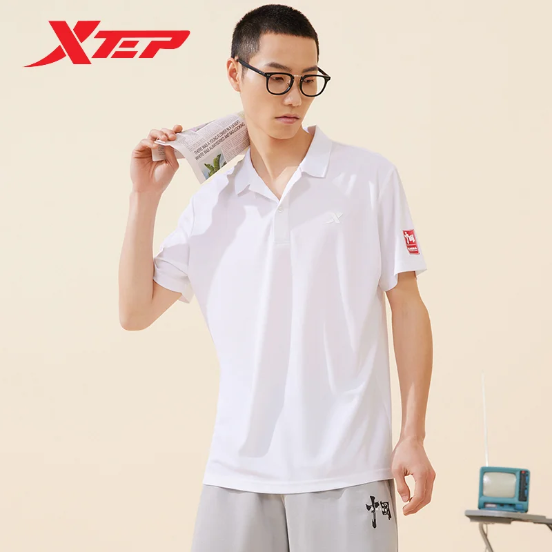 Xtep Short Sleeve Poirot Shirt For Men 2023 Summer  Sports Leisure Sweatshirt Breathable Soft   Comfortable Tops 877229020248