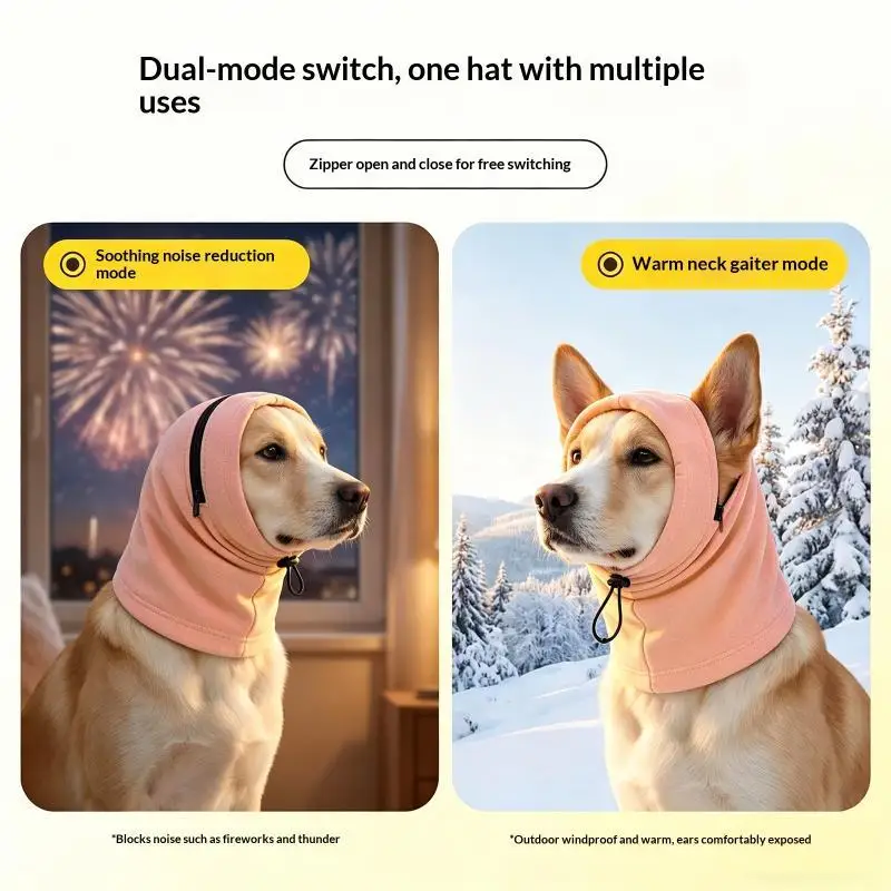High Elastic Adjustable Dog Headband 2 In 1 Cozy Ear Cover Neck Scarf for Pet Holiday Dressing Up Grooming Use