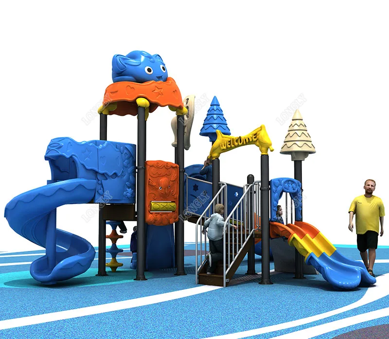 Factory Price Kids Plastic Slide Educational School Residential Outdoor Playground Amusement Park Facilities with LLDPE Material
