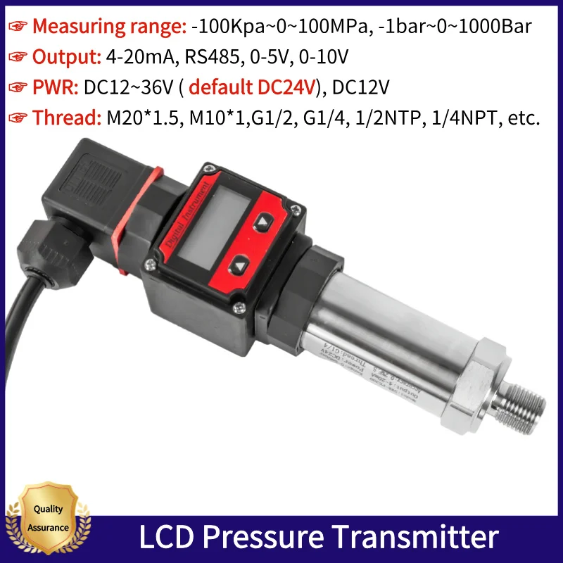 

4-20mA RS485 Water air pressure controller 1Mpa 10Mpa100MPa pressure transmitter sensor with LCD display output signal