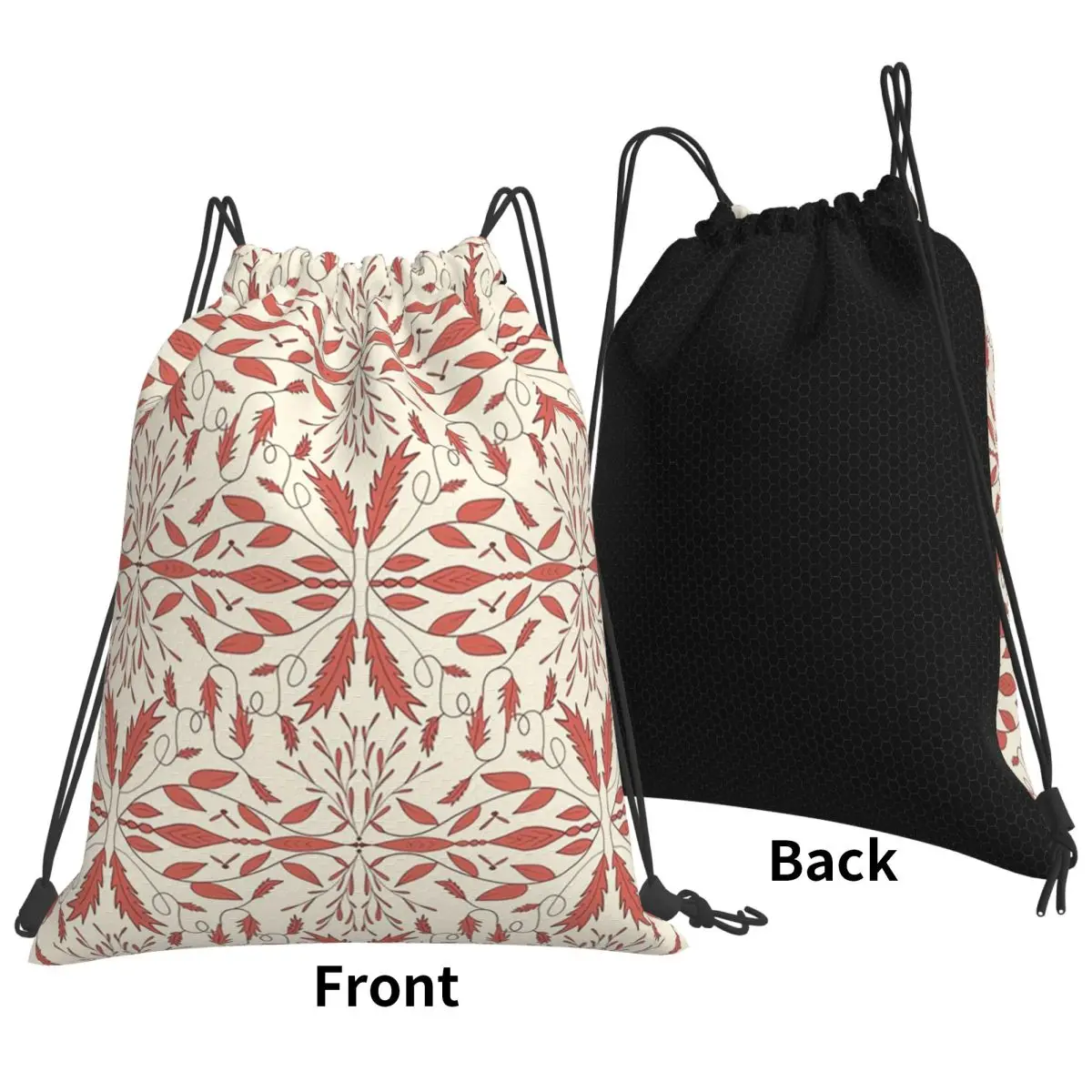 Seamless With Floral And Leafy Elements Backpacks Fashion Drawstring Bags Storage Bag Book Bags for Travel School