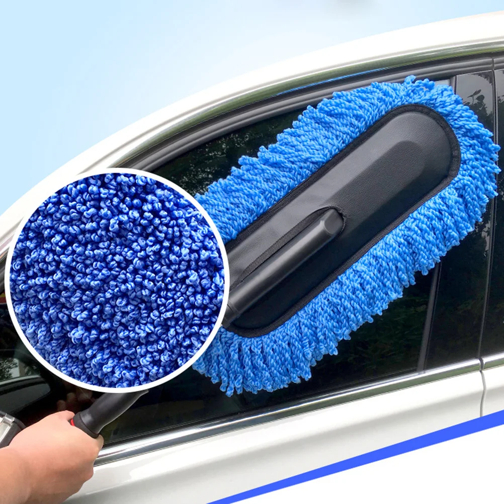 Super Car Cleaning Supplies Microfiber Duster Interior Cleaner with Long Retractable Handle to Trap Dust and for Car Bike RV Boa