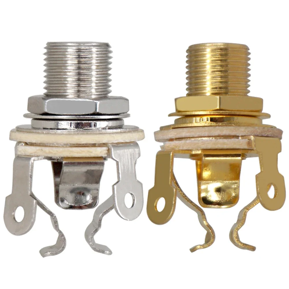 2 قطعة 1/4 بوصة 6.35 مللي متر الغيتار لاقط الناتج جاك المعادن الغيتار مقبس ستيريو أجزاء الغيتار مونو مقبس متفرع ل الغيتار الكهربائي باس