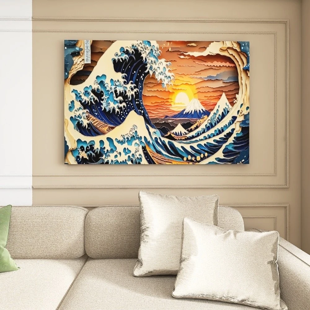 

1.5-Inch Thick Pine Solid Wood Frame, Canvas Wall Art, Birthday Gift Art Wall Painting, Bedroom, Office, Living Room