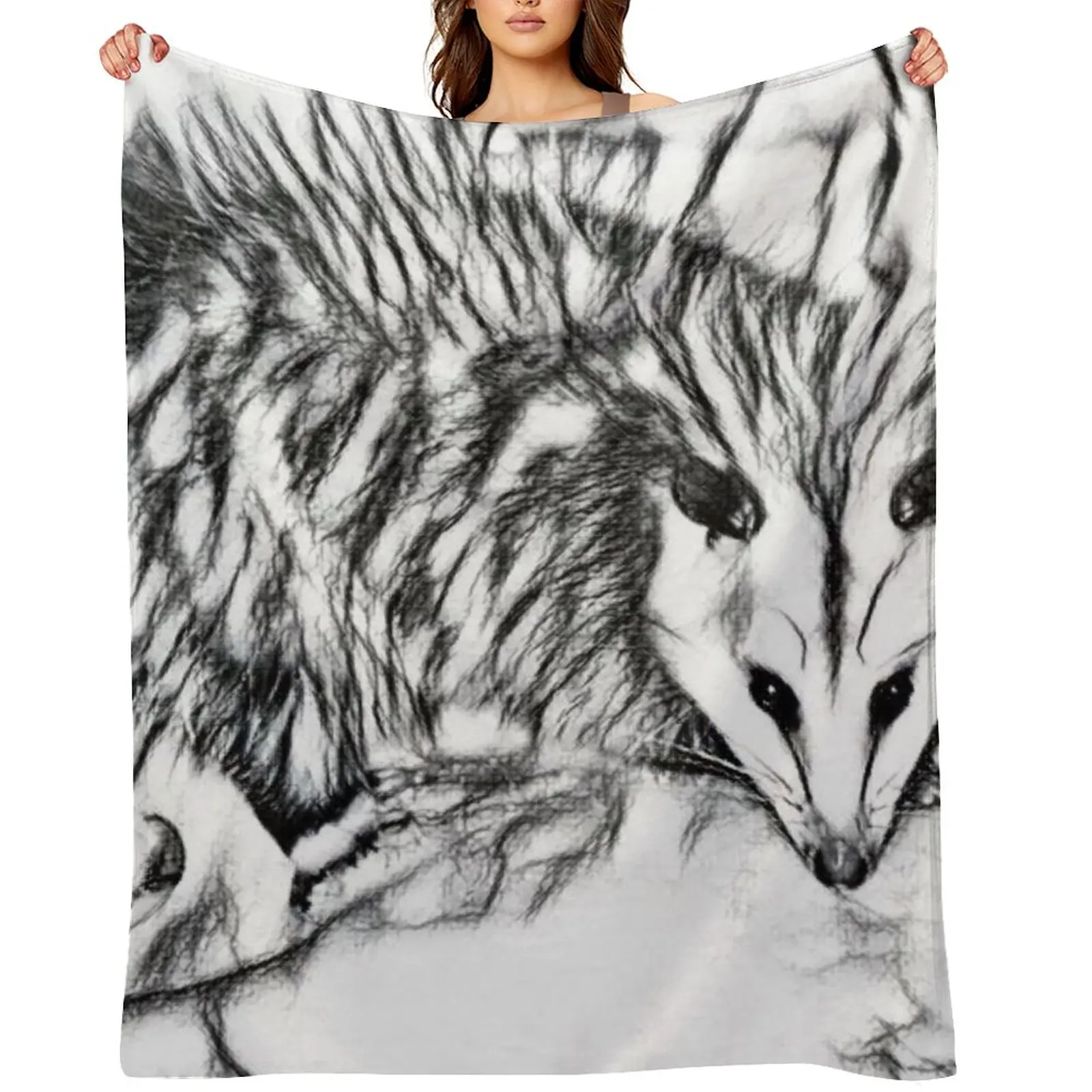 

Opossum Throw Blanket sofa bed Extra Large Throw christmas gifts Baby Blankets
