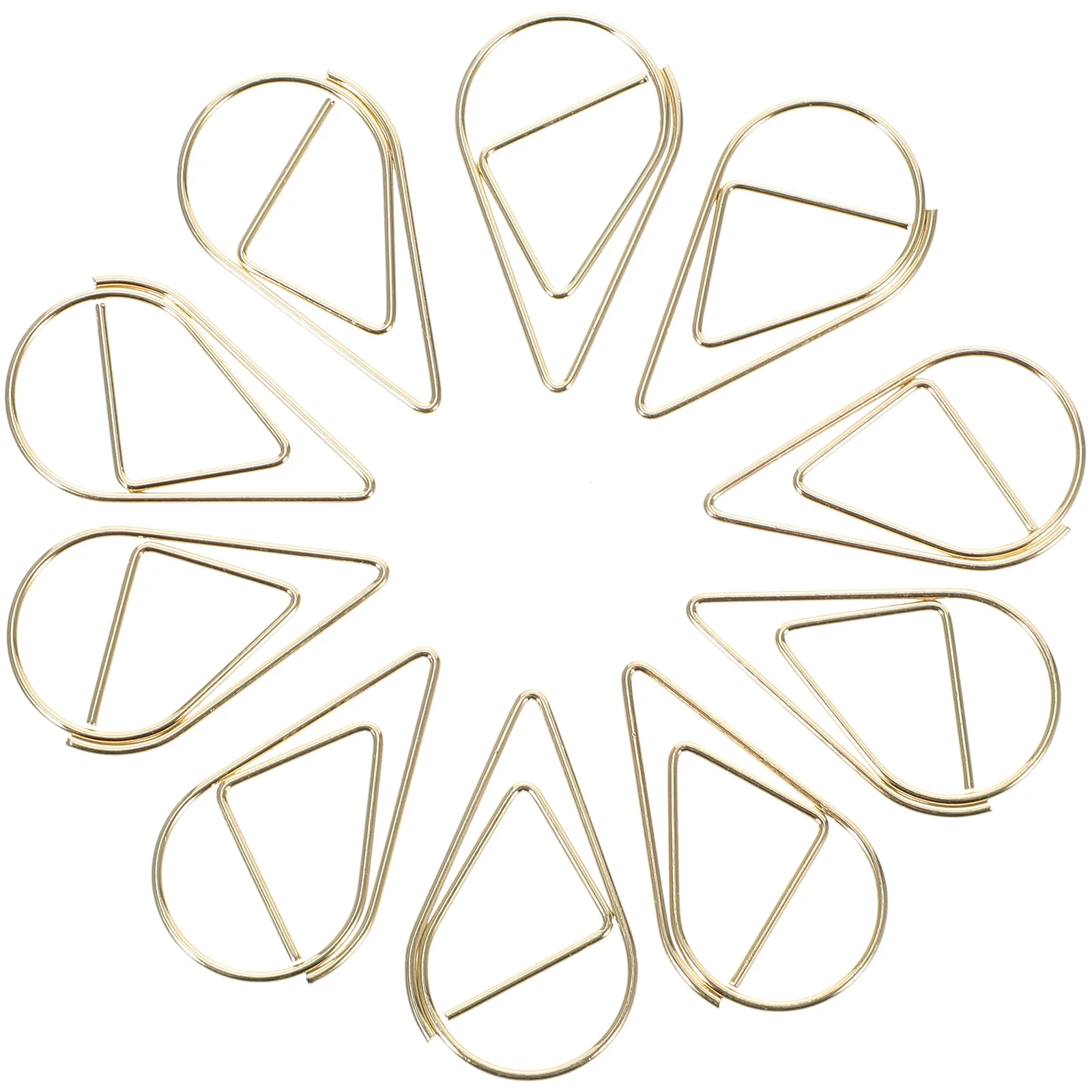 10pcs Water Drop Bookmarks Metal Paper Clips Decorative Shaped Clip For Office School Home Small Steel Pin Dripping Paperclip