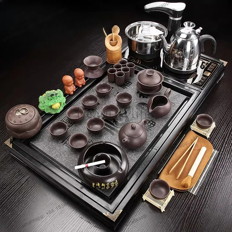 Factory Direct Sales Table Nordic Tea Tray Luxury Pot Drainage Ceremony Chinese Ceremony Tea Tray Rectangle Tableware Bandejas H