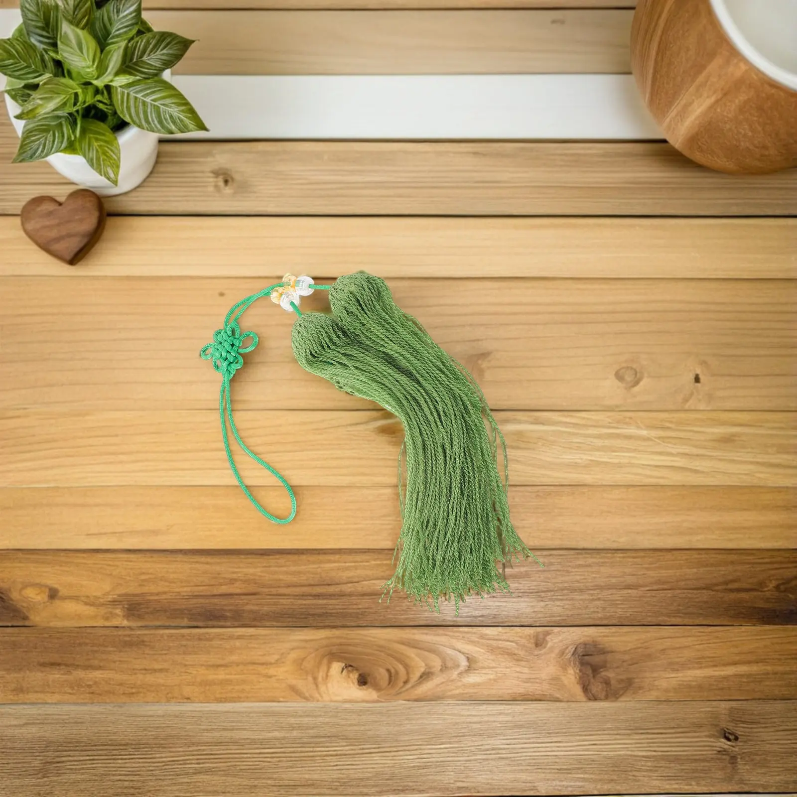 Chinese Tassel Short Green Tai Tassel Silk Thread Chinese Knot Charm Martial Arts Decor Pendant Good Luck