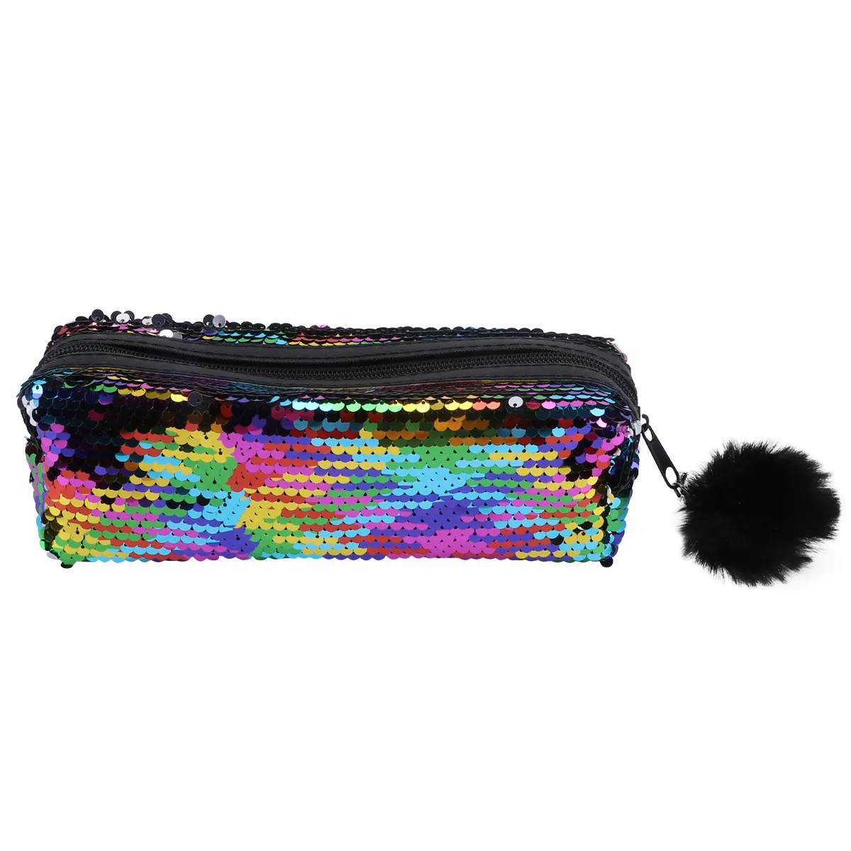 1Pcs Sequin Pencil Bag Mermaid Style Glitter Zipper Multifunction Pencil Case Stationery Storage Bag Lady Makeup Bags