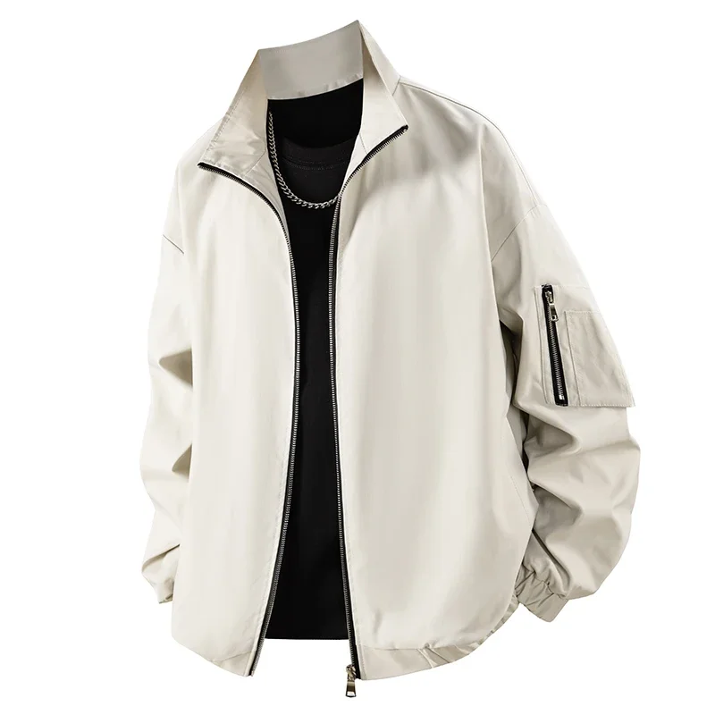 

Autumn American Retro Men's Jackets Workwear Multi-pocket Stand-up Collar Jacket Men Spring Jacket Baseball Apparel Streetwear