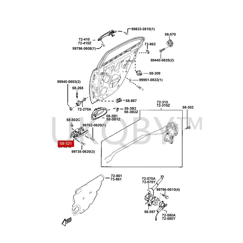 HA0059330M1 HA0058330M1 Suitable for Ma zd a 6 Door interior handle assembly