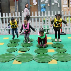 Herramientas de Entrenamiento sensorial para niños, almohadilla de hoja de loto suave, campo de espuma de salto de rana, accesorios de juego al aire libre, juegos deportivos de guardería, Juguetes