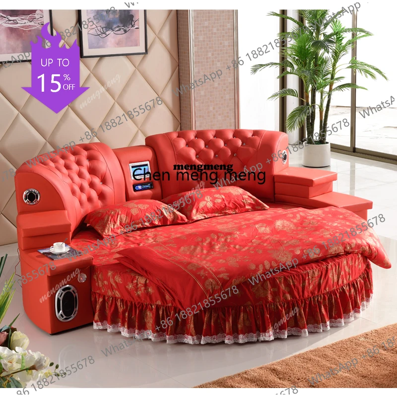 

Кожаная кровать в скандинавском стиле для девочек-подростков, электронная круглая детская кровать, современные прикроватные тумбочки, основания и каркасы для кроватей, товары для дома