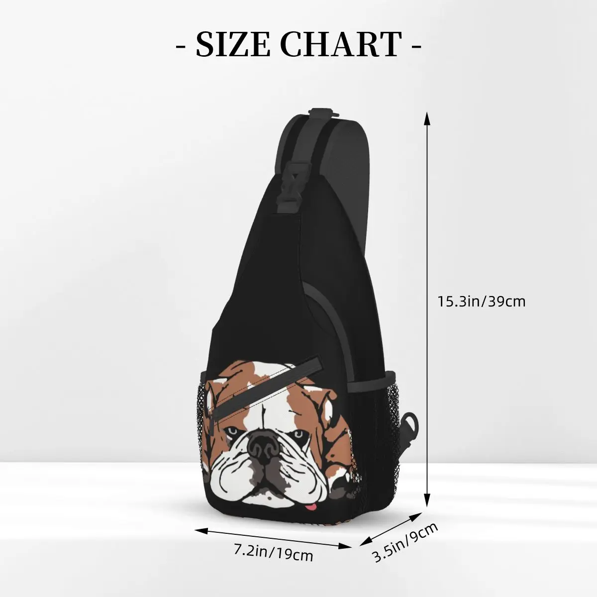 Funny Bulldog Dogs Sling Bags Chest Crossbody Shoulder Backpack Outdoor Sports Daypacks Animal Fashion Bags