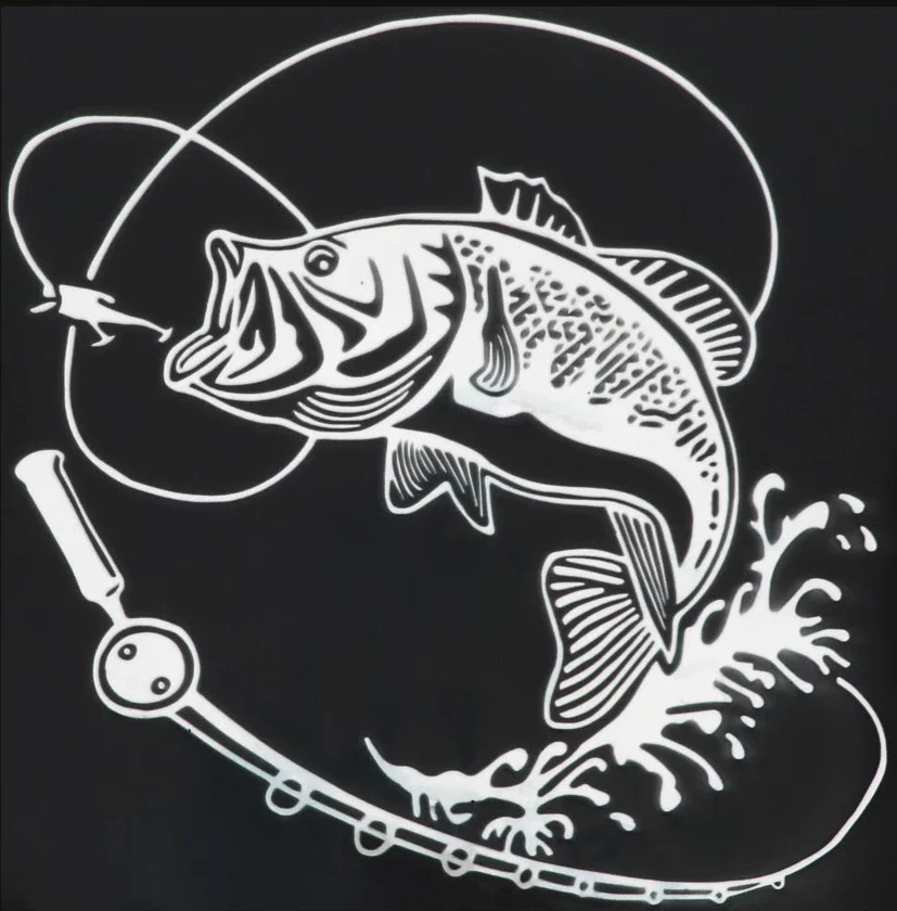 Fishing Silhouette Sticker Pattern Car Accessories Motorcycle Stickers Accessories Custom Stylish, Cover Scratches Products PVC