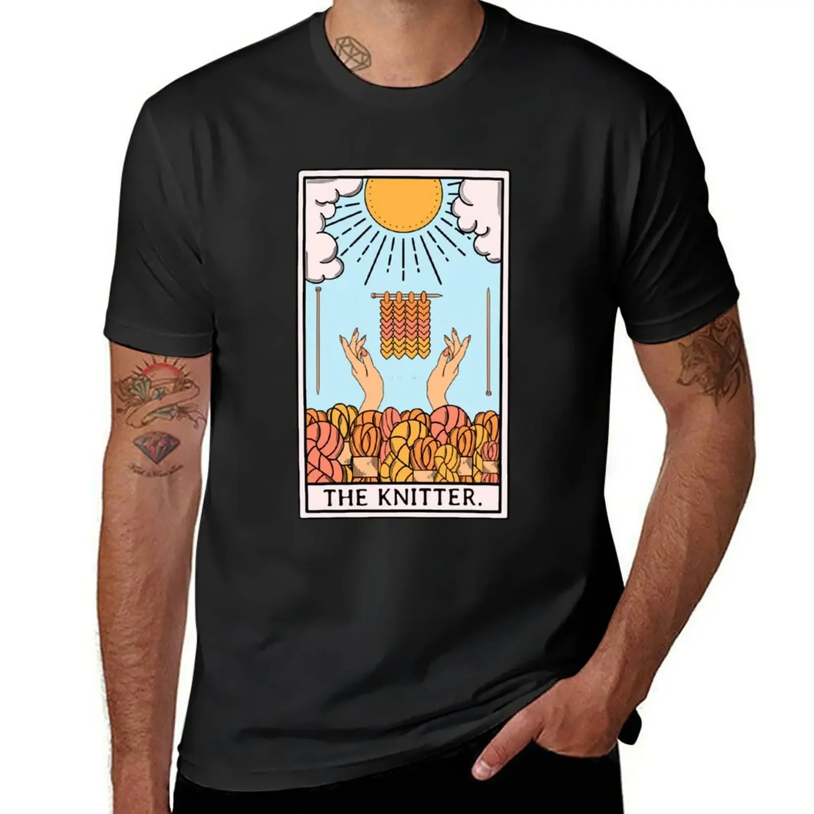 The Original Knitter Tarot Card T-Shirt customs design your own hippie clothes new edition t shirts for men pack