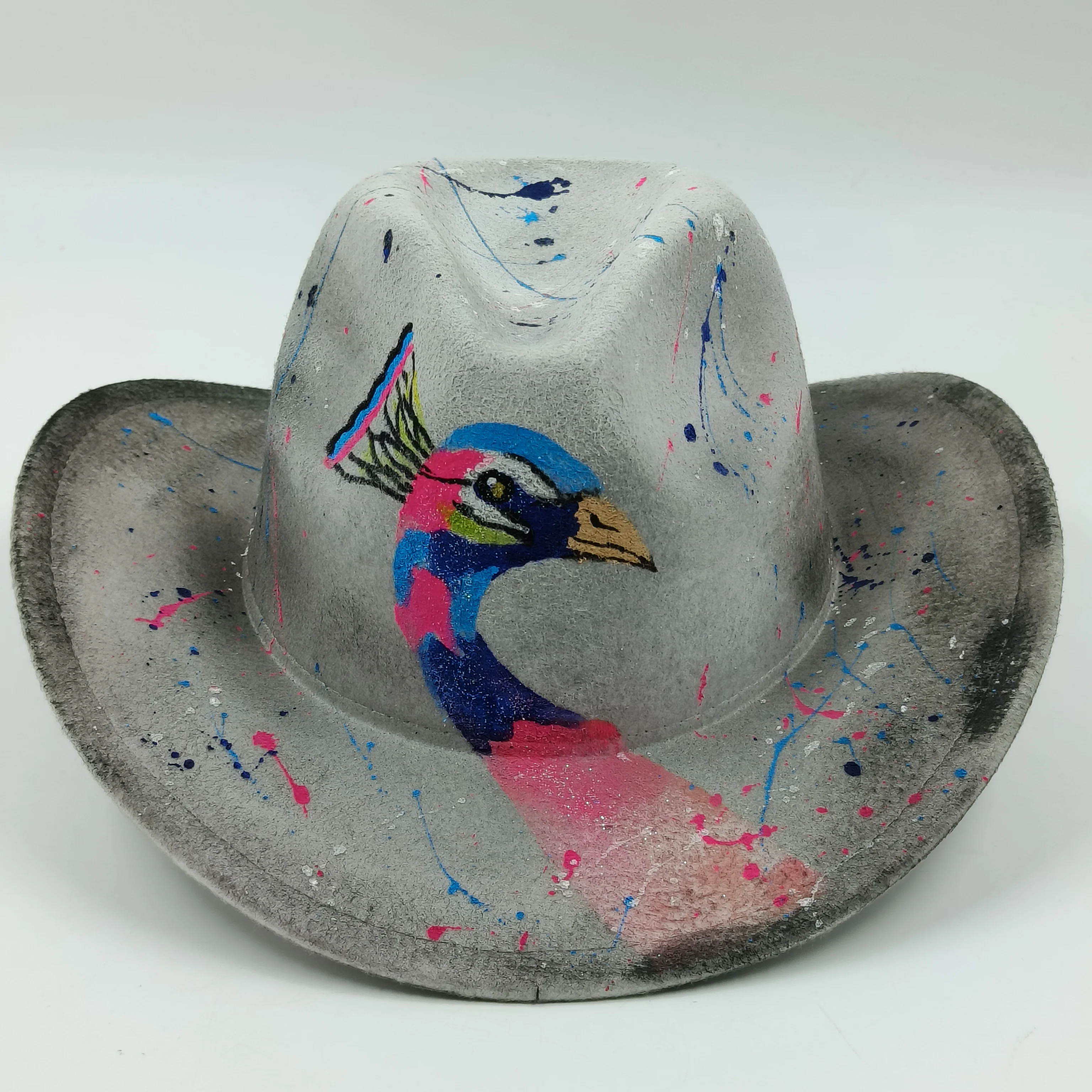 2024 neue handgemalte Fedora Hut für Männer gemalt Regenwald Pflanze Fedora Männer Panama Zylinder Cowboyhut Trilby Porkpie Hut Frauen