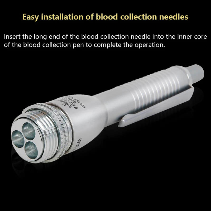 Three Head Needle Blood Collection Puncture Pen Bloodletting Cupping Bleeding Pen Portable Home BloodGlucose Monitoring Diabetes