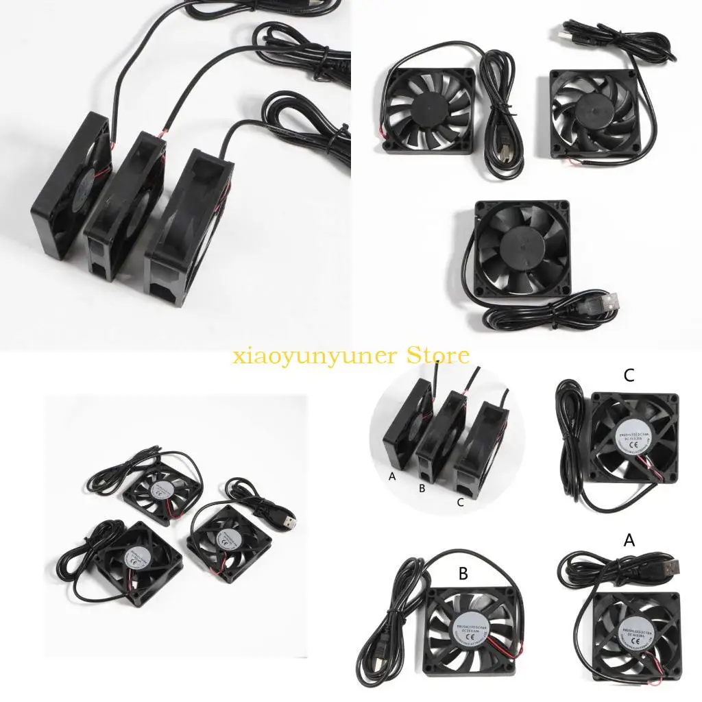 

P9JB 70mm USB Brushless Cooling Fan DC 5V Quiet Cooling Fan 7025 7015 7010 Mini Computer Fan for Small Appliances Series