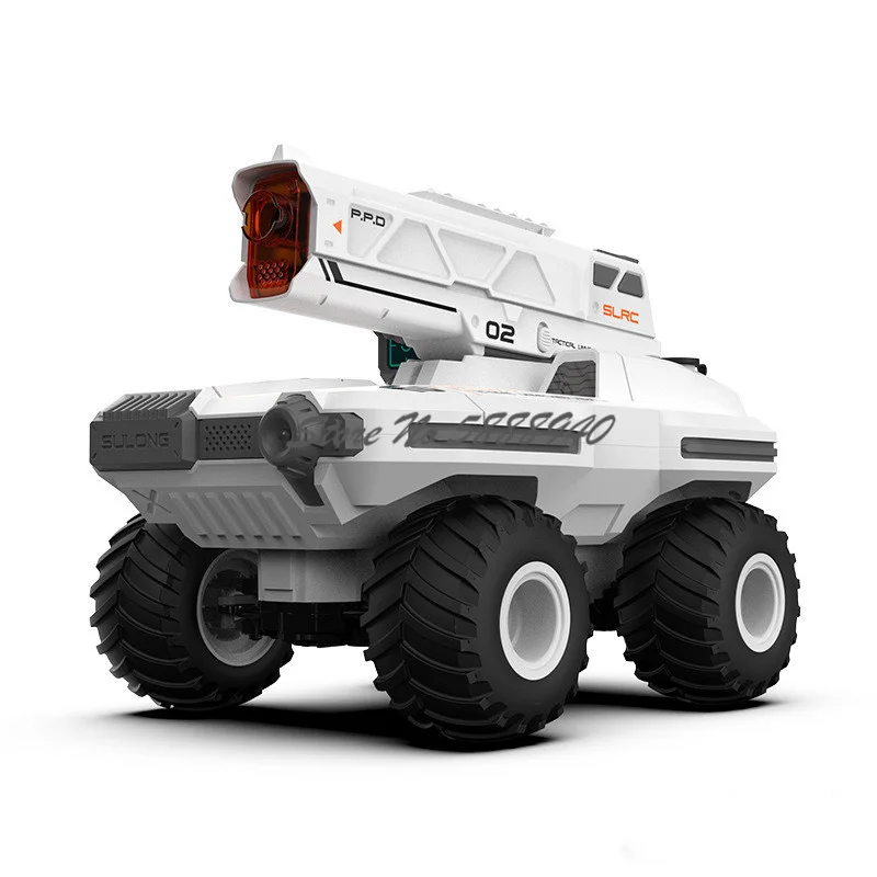 Outdoor Off Road Battle Remote Control Tank Model 2.4G  1:14 Spray Smoke Vacuum Tire Cool Lighting 2To1 Wireless RC Tank Truck