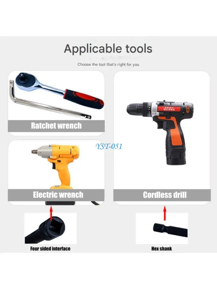 

E15A 8 Piece Solar Panel Sockets Adapters Steel Ergonomic Grip High Compatibility Design