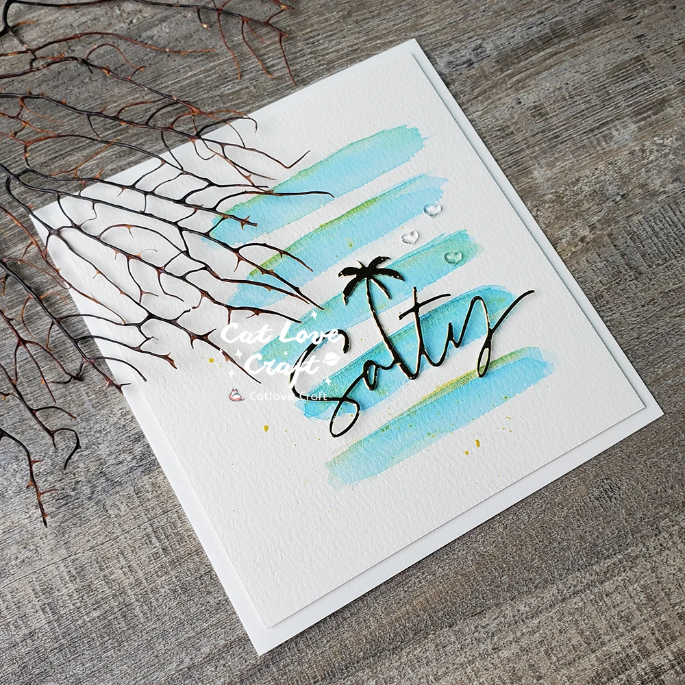 Catlove المالح كلمة المعادن قطع يموت سكرابوكينغ قالب سكين Stencil يموت قطع بطاقة صنع Craft بها بنفسك الحرفية النقش جديد يموت ل