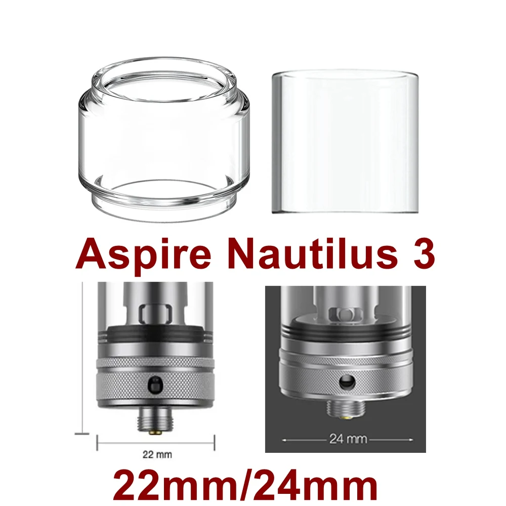2PCS Party Glass for Aspire Nautilus 3 Tanks Bubble /Straight 22mm 24mm 2/4/6ml Replacement Glass Cups