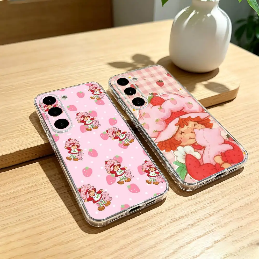 S-Strawberry S-Shortcake Wave Phone Case For Samsung Galaxy A91,80,73,72 ,71,53,52,32 ,31,22,21s,20,Transparent Case