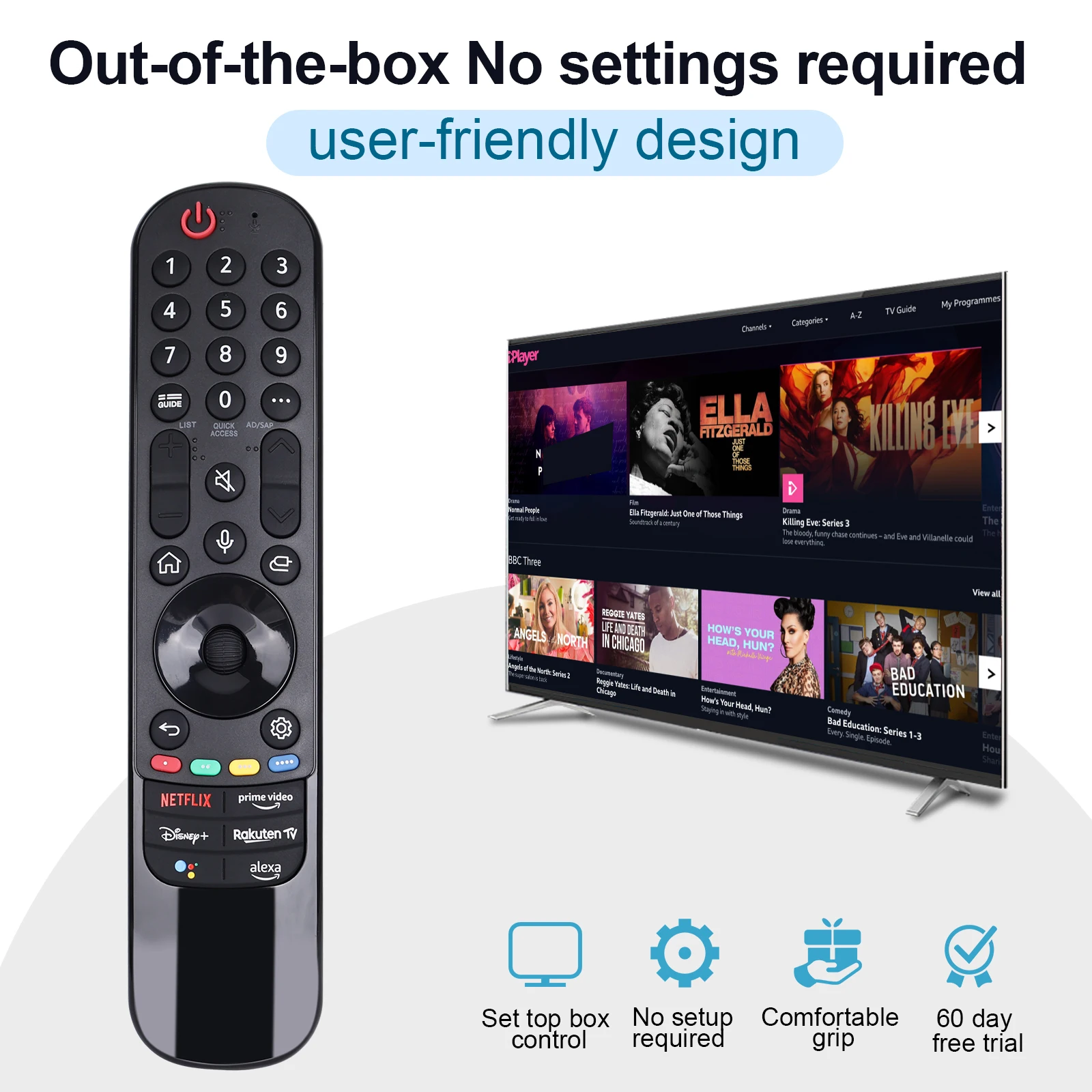 1PCS Replacement Magic Remote Control MR22GA/GN for Smart TV without Voice and Pointer Function