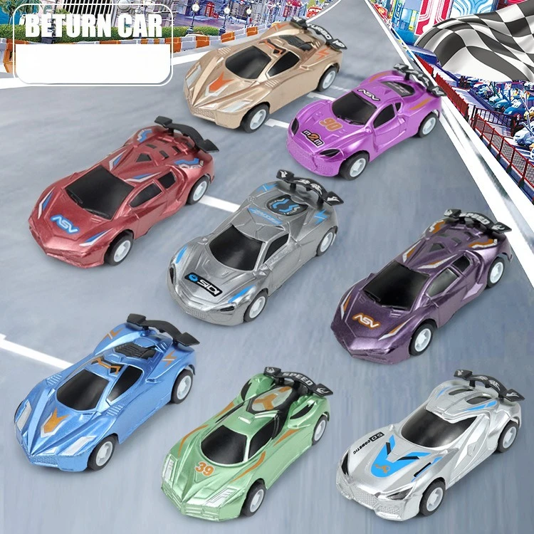 Random 1Pcs Children Mini Pull Back Car Toys Baby Cartoon Racing Bus Car Model Educational Simulation Vehicle Toy For Boys Gifts