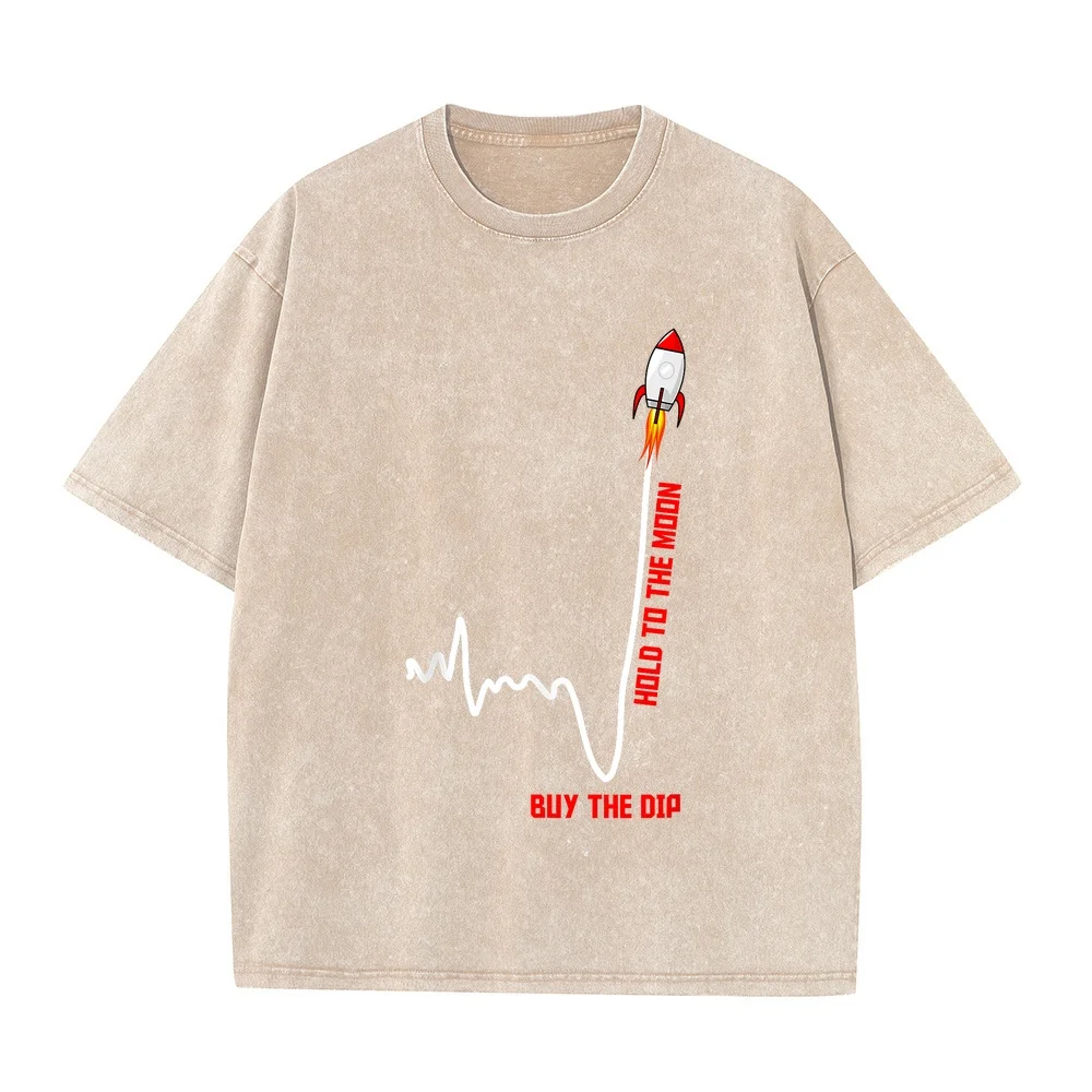 GME Stock AMC Hold to the Moon Buy Dip Market T-Shirt Camisetas Masculinas 웃긴 Essential Graphic T Shirt Humor Funny Quote Tee