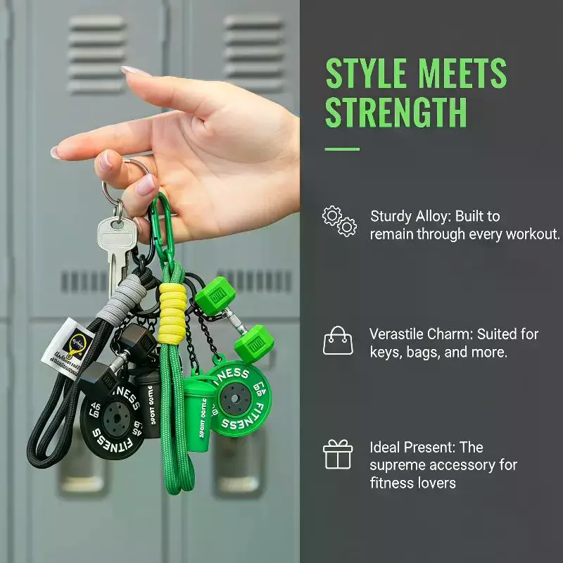 Trendy Fitness Creative Mini Keychain Pendants Couple Car Bags: Gym Keychains Sports Accessories
