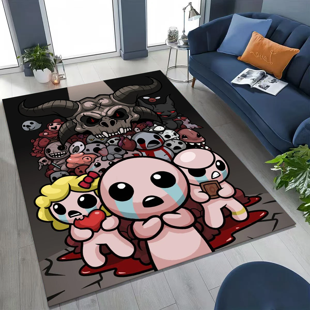 Classic Game The Binding of Isaac Carpet Rug for Bedroom Living Room Sofa Home Doormat Decor, Large Kid Non-slip Floor Mat Gift