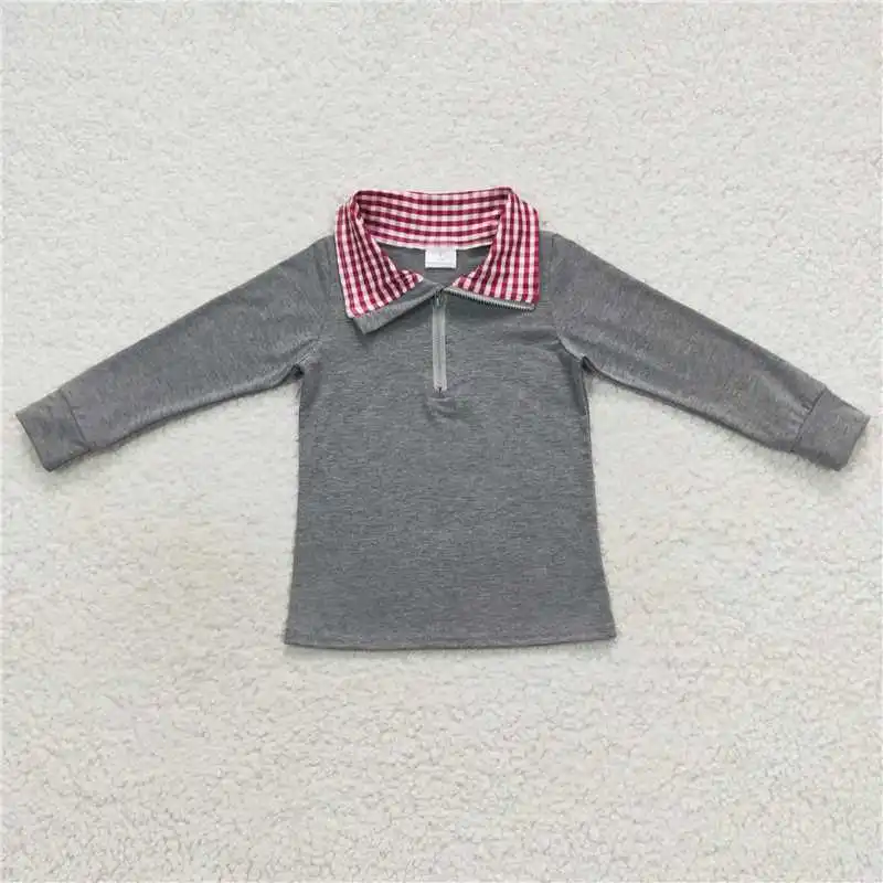 New Autumn and Spring Fashion Toddler Boys Zipper Long Sleeve Tops Wholesale Boutique Children's Clothing