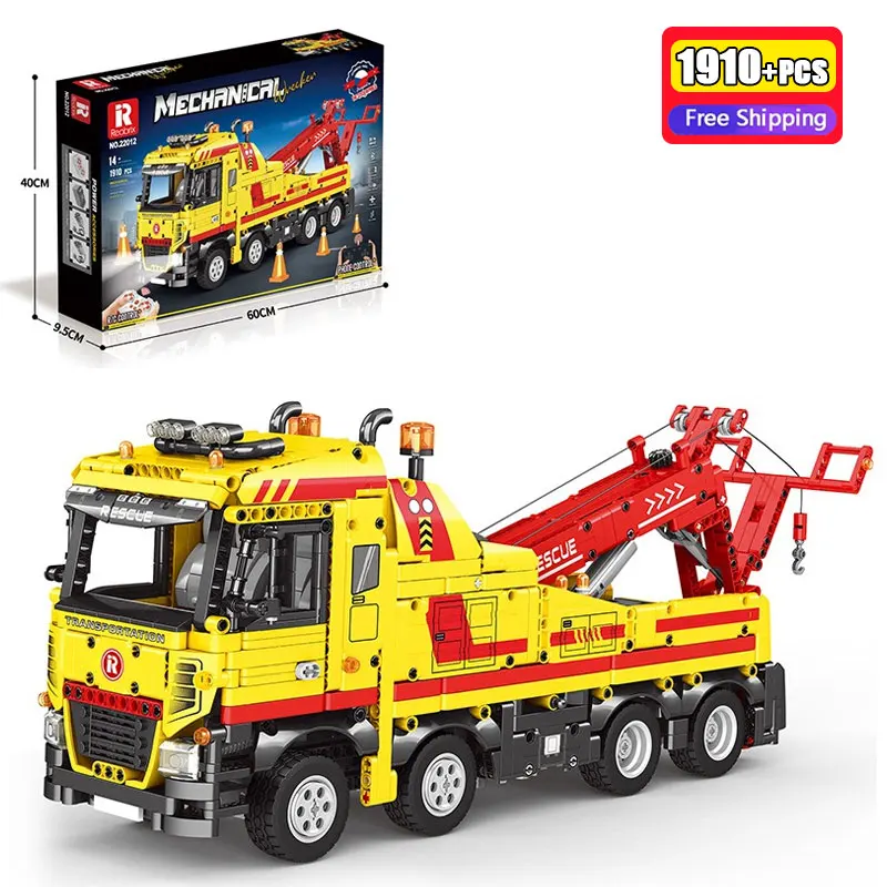 

1910 шт. технический радиоуправляемый грузовик-верек, строительные блоки, приложение с дистанционным управлением, спасательная машина, инженерные кирпичи, игрушки для мальчиков, подарки