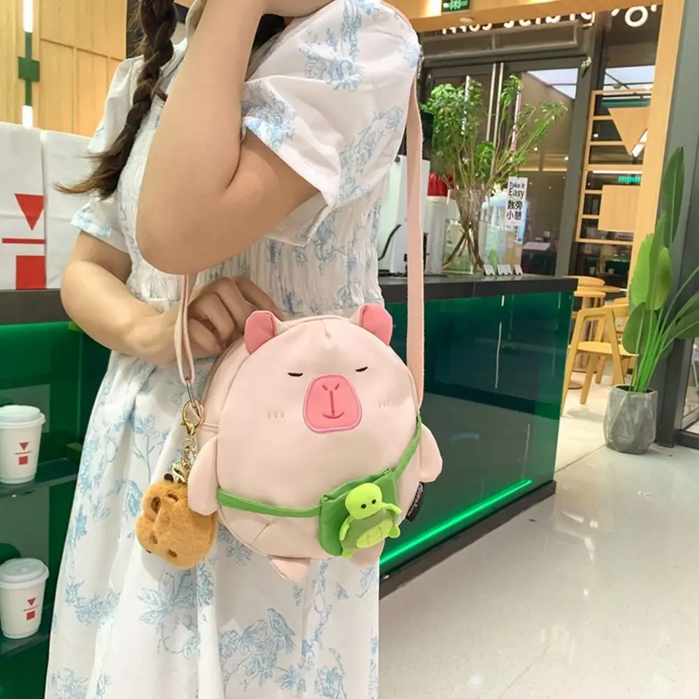 

Cartoon Capybara Crossbody Bag Capybara Animals Cartoon Capybara Backpack Purse Doll Bag Students Nylon Shoulder Bag Outdoor
