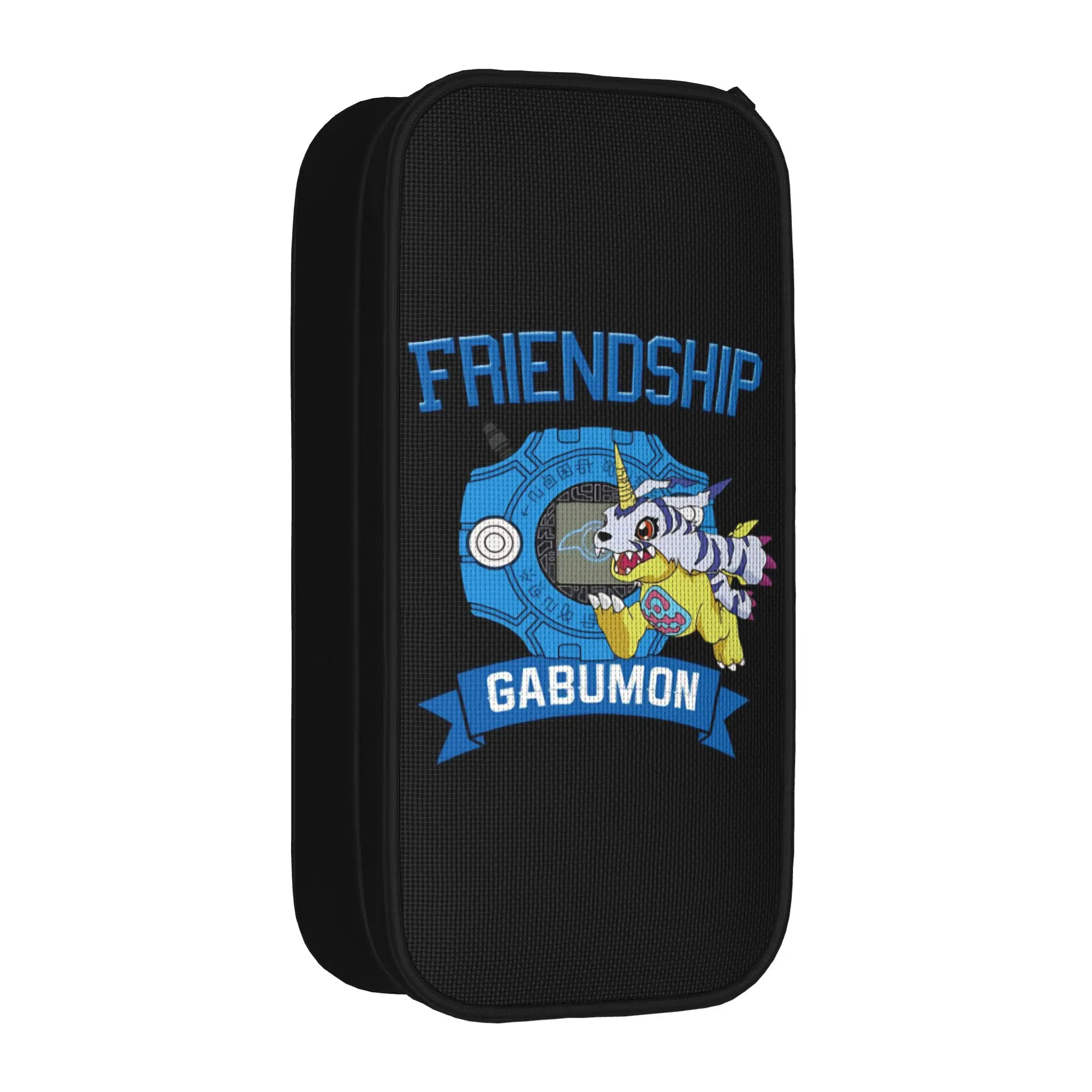

Large-capacity Pen Box Friendship Digital Monster Digimon Office Supplies Double Layer Pencil Case Stationery Women