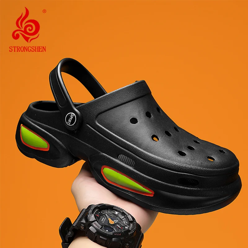 STRONGSHEN Men Beach Sandals Outdoor Clogs Comfortable Hollow Out Slippers Trend Men Casual Shoes Garden Shoes Men Beach Sandals