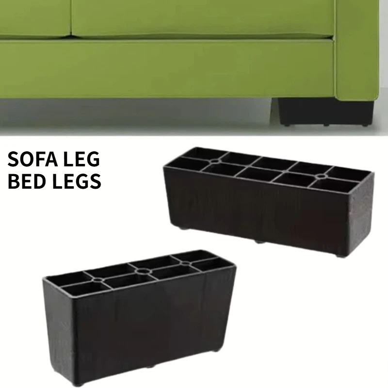 4pcs Plastic sofa and bed legs with a straight support leg, suitable for TV stands, sofas, beds - black furniture legs,sofa legs