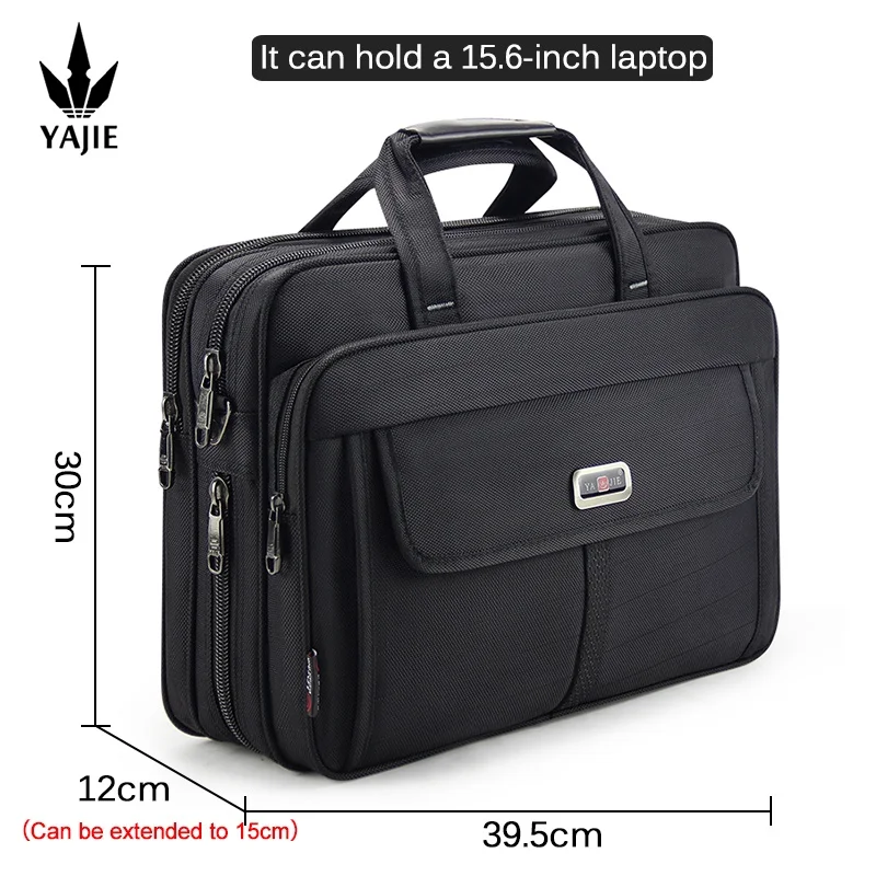 Porte-documents en toile imperméable pour hommes d'affaires, grande capacité, sac pour ordinateur portable 15.6 pouces, sac de travail, sac de bureau officiel