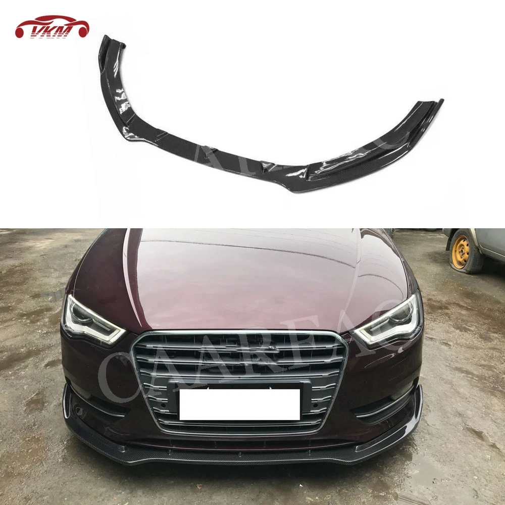 

Front Bumper Chin Lip Spoiler for Audi A3 Sline S3 Sedan 4 door 2014 2015 2016 Carbon Fiber Head Shovel Car Styling