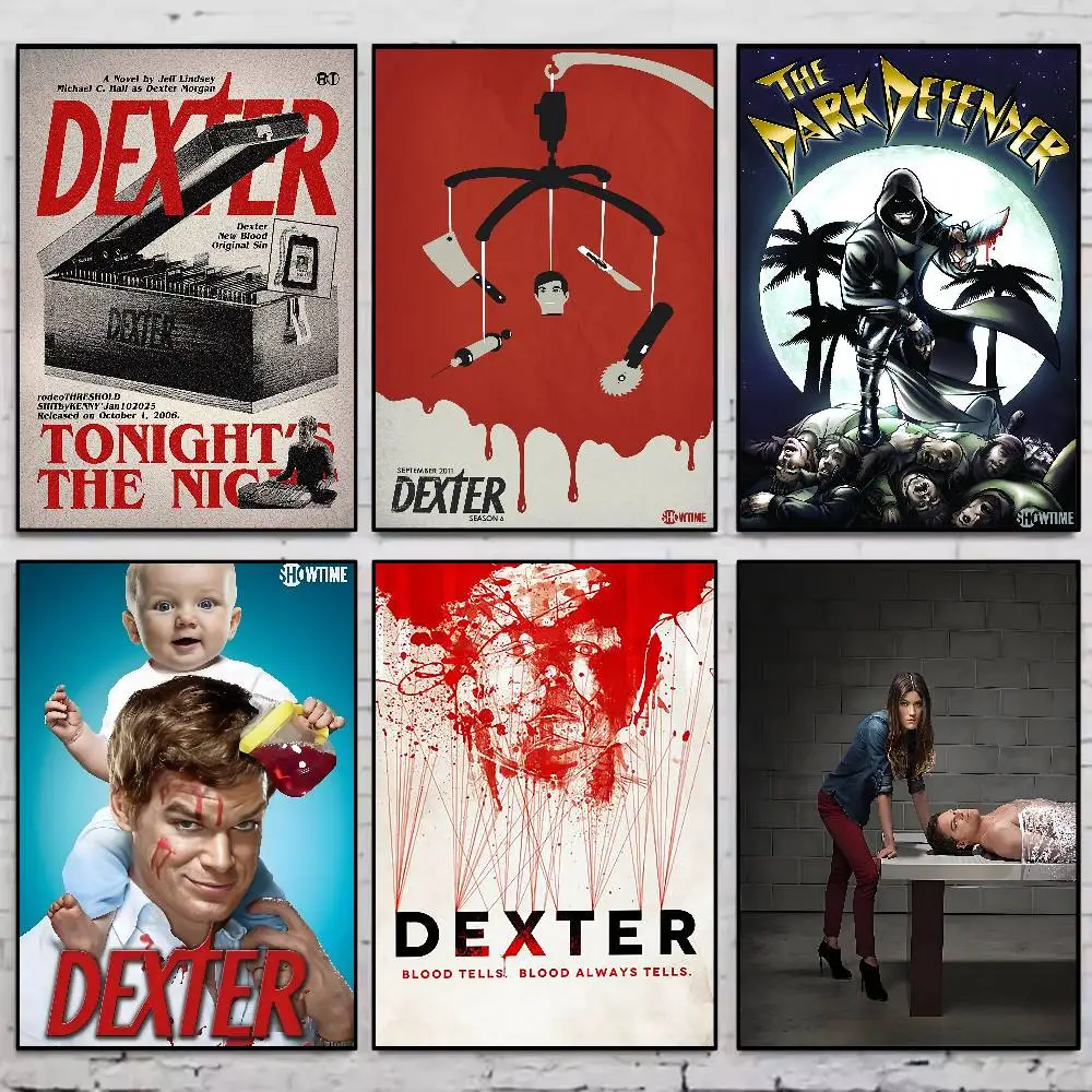 ملصق Dexter الأمريكي الكلاسيكي الرعب التلفزيوني المشارك يطبع ذاتية اللصق ديكور المنزل الديكور صور مطبوعة للحوائط ملصق غرفة المعيشة