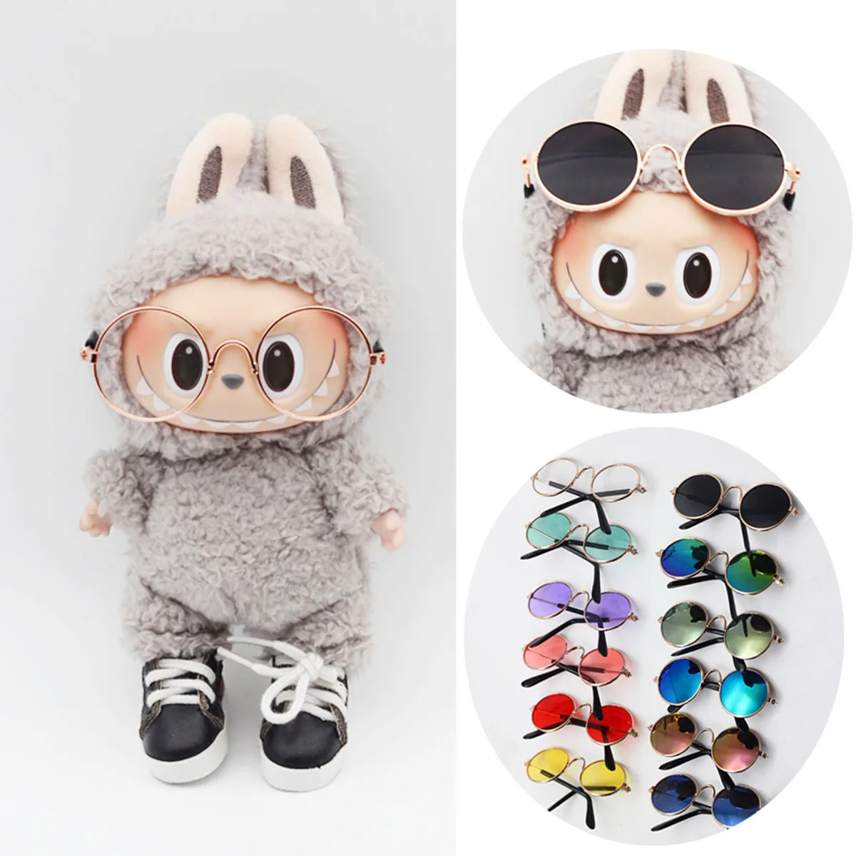 Mini Doll'S Clothes Outfit Accessories Sunglasses Metal Frame Glasses For Labubu Glasses Accessories