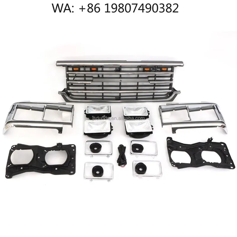 1981‑1987 Chrome Front Grille Head Lamp Surround Bracket Exterior Body Parts Fit For   LC60 FJ60 Off‑Road Auto
