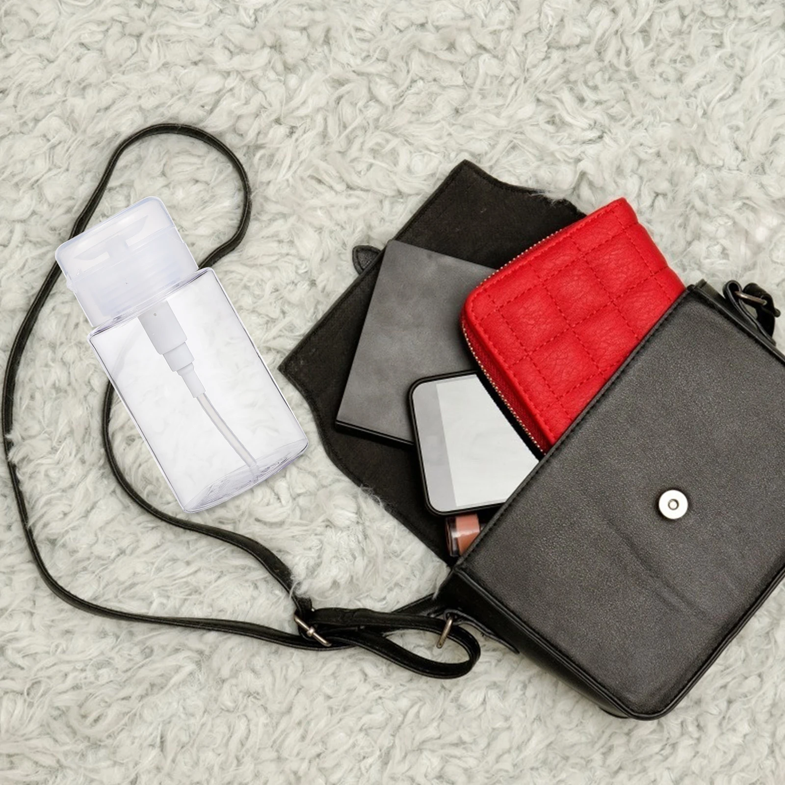 

3pcs Manicure Press Bottle Alcohol Liquid Holder White Compact Portable Empty Plastic Bottle For Storage Refillable
