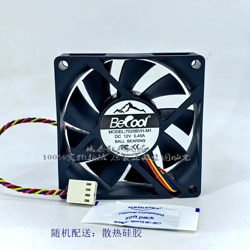 for 7020BVH-M1 Golden Leopard 12V 0.45A 7CM 4 Wire PWM Temperature Control Large Air Volume CPU Chassis Cooling Fan