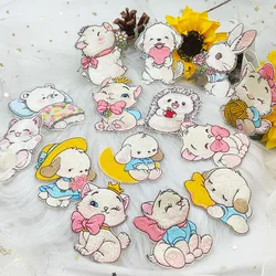 Cute Cartoon Cat Dog Hedgehog Rabbit Patches For Clothing Kids Self-adhesive Applique Scratch Patch DIY Mobile Phone Case Bag