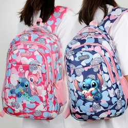 Disney Backpack for School Boys Girls Cute Stich Figure Print Schoolbag Large Capacity Travel Bag College Laptop Rucksack gift